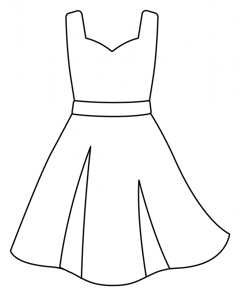 Dress Emoji coloring page image