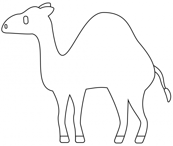 Dromedary Camel Emoji coloring page image