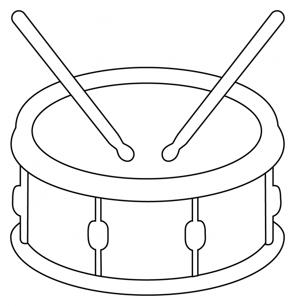 Drum Emoji coloring page image