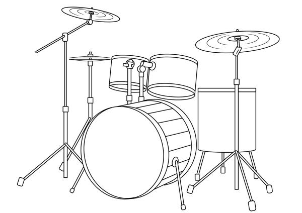 Drum Kit coloring page image