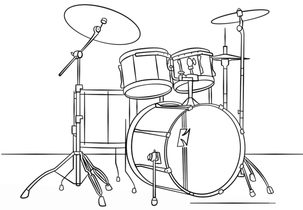 Drum Kit coloring page image