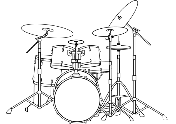 Drum Set coloring page image