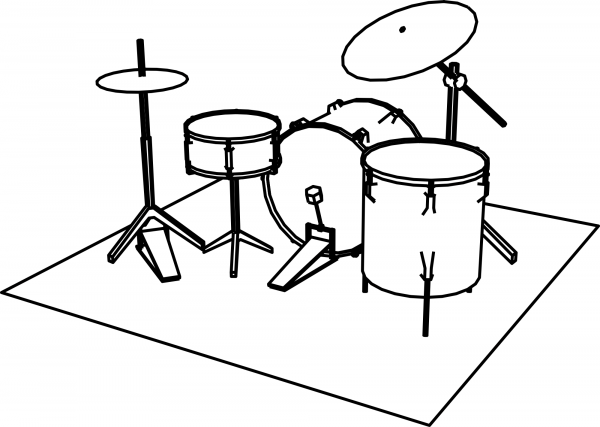 Drumkit coloring page image