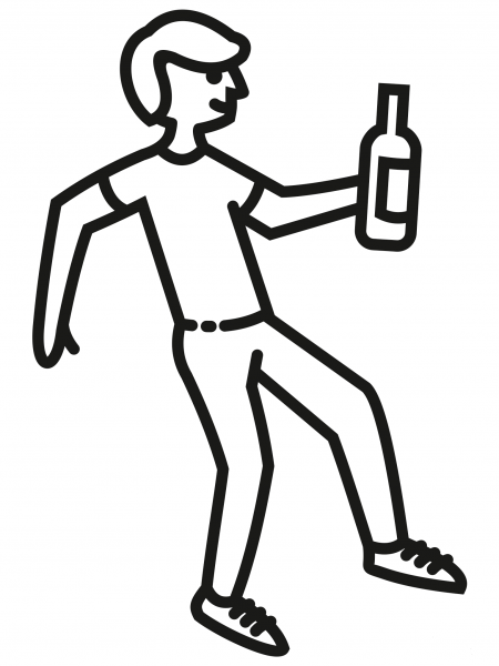 Drunkard coloring page image