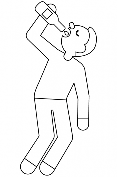 Drunkard coloring page image