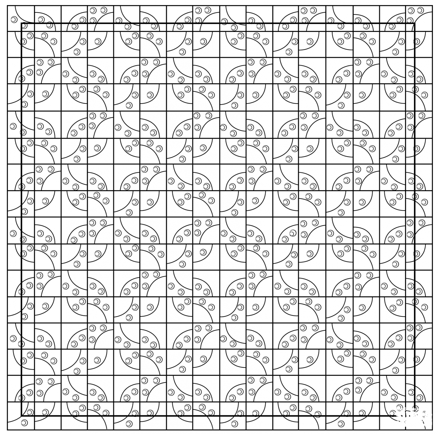 Drunkard's Path coloring page - ColouringPages