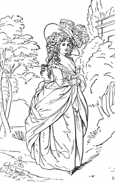 Duchess In The Garden coloring page image