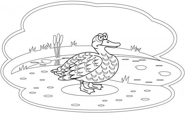 Duck coloring page image