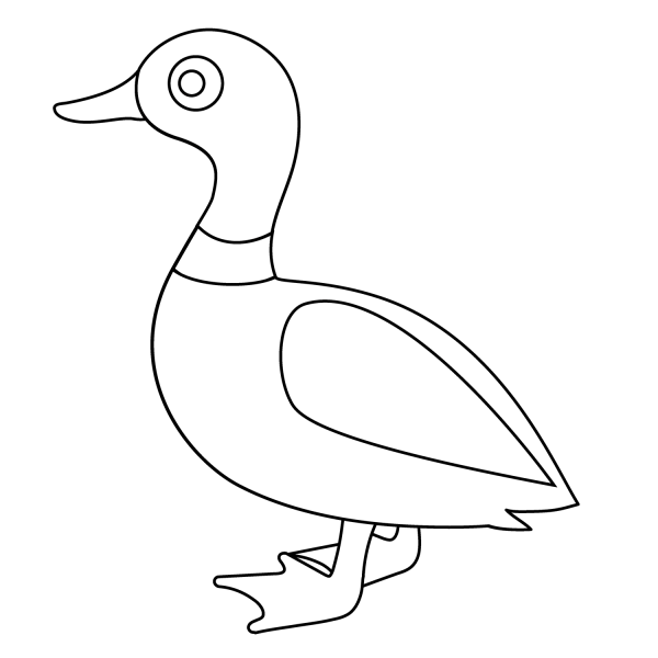 Duck Emoji coloring page image