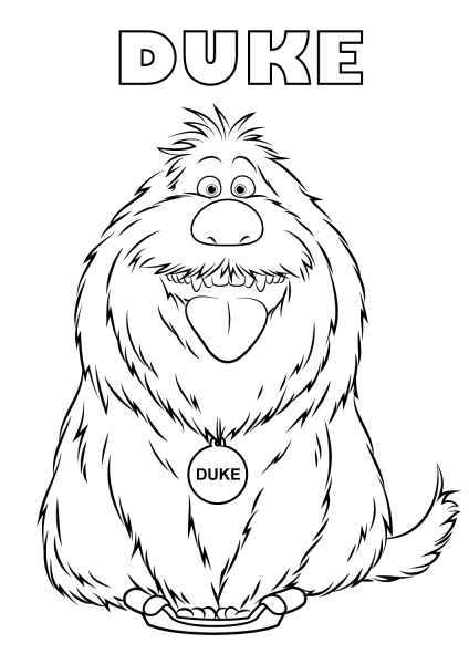 Duke from the Secret Life of Pets coloring page image