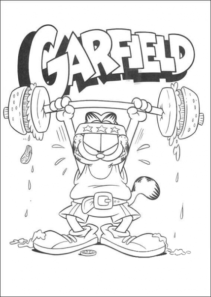 Dumbell Exercise  coloring page image