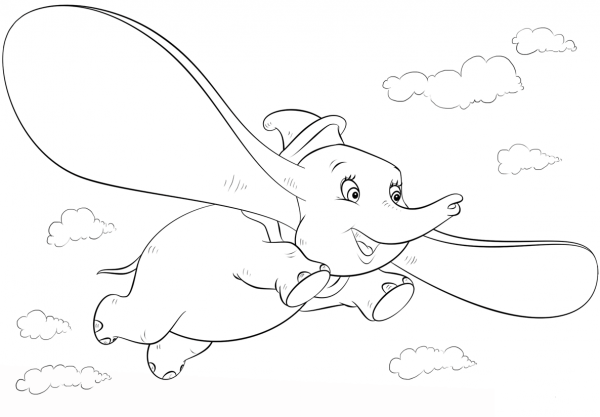 Dumbo coloring page image