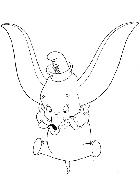 Dumbo Performs a Stunt coloring page image
