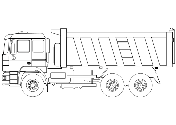Dump Truck coloring page image