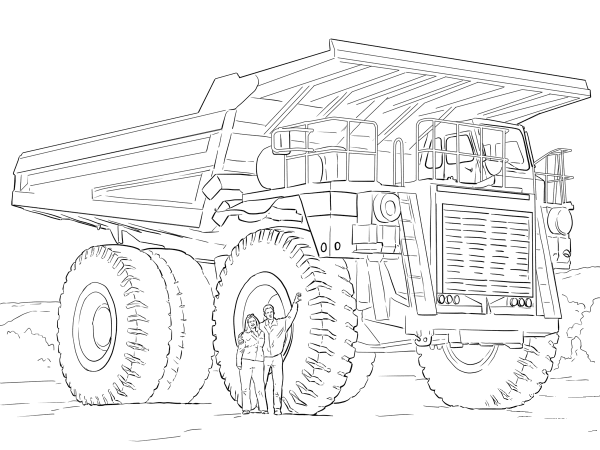 Dump Truck coloring page image