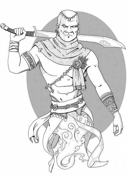 Dungeons and Dragons Djinn coloring page image