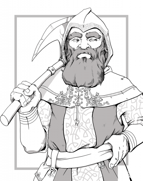 Dungeons and Dragons Dwarf coloring page image
