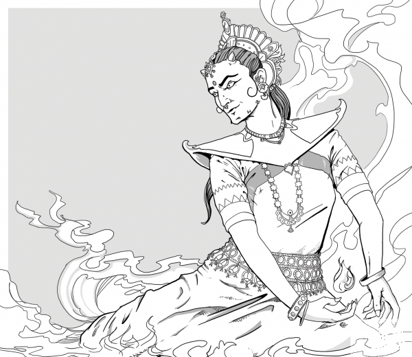 Dungeons and Dragons Efreeti coloring page image