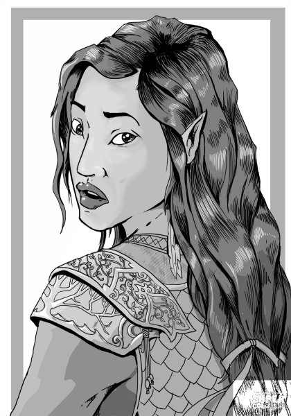 Dungeons and Dragons Elf coloring page image