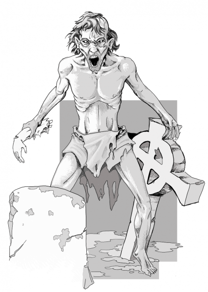 Dungeons and Dragons Ghoul coloring page image