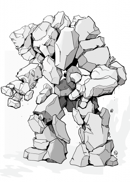 Dungeons and Dragons Stone Elemental coloring page image