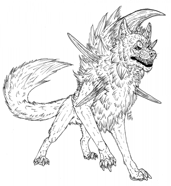 Dusk Lycanroc coloring page image
