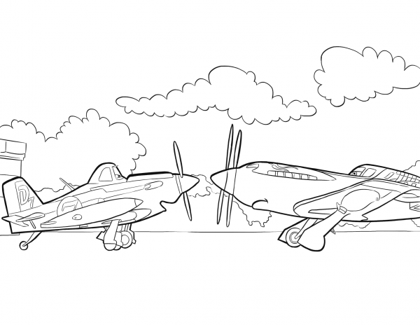 Dusty Talks with Ripslinger coloring page image