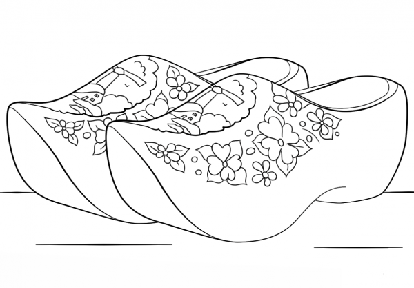 Dutch Clogs  coloring page image