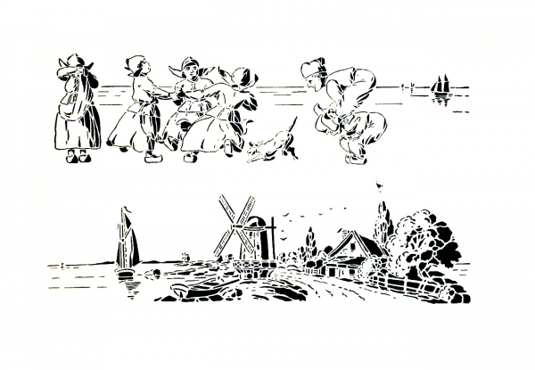 Dutch Landscape coloring page image