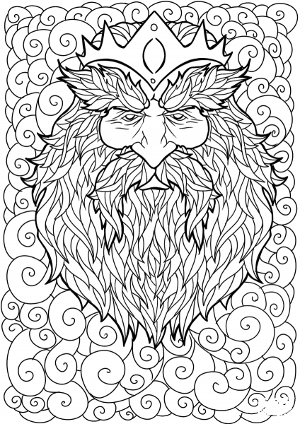 Dwarf King coloring page image