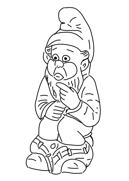 Dwarf Sitting on a Potty coloring page image