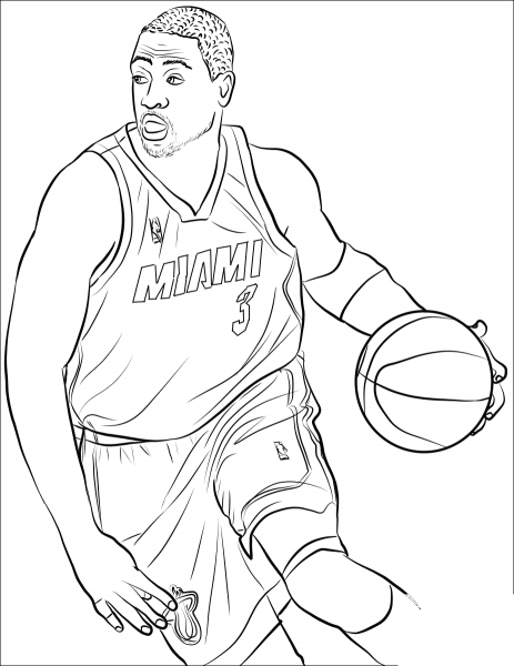 Dwyane Wade coloring page image