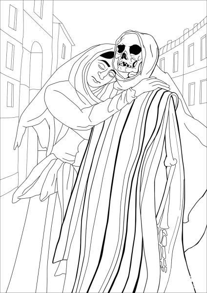 Dybbuk coloring page image