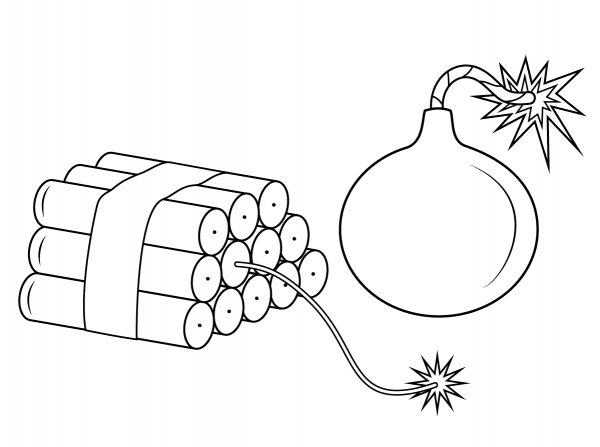 Dynamite coloring page image