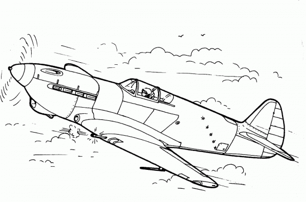 E-30 Fighter Aircraft coloring page image