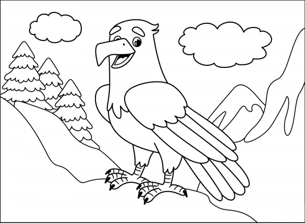 Eagle coloring page image