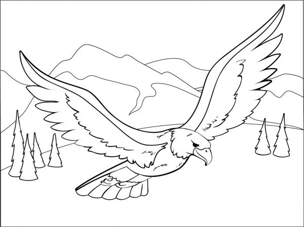 Eagle coloring page image