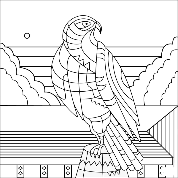 Eagle coloring page image