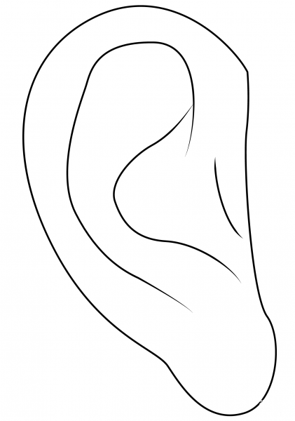 Ear coloring page image