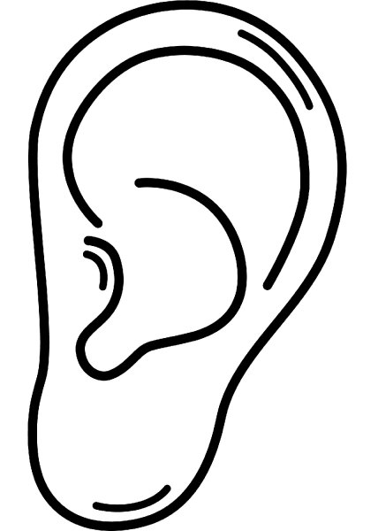 Ear coloring page image