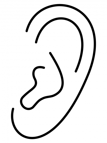 Ear Emoji coloring page image