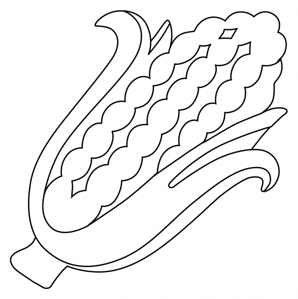 Ear of Corn Emoji coloring page image