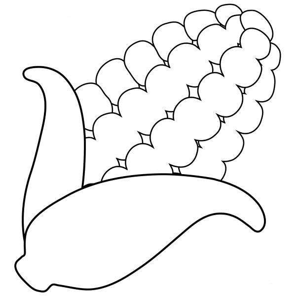 Ear of Corn Emoji coloring page image