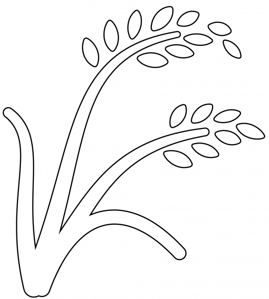 Ear of Rice Emoji coloring page image