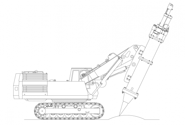Earth Drill Excavator coloring page image