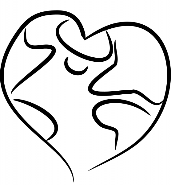 Earth Heart coloring page image