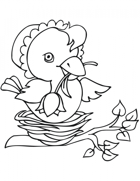 Easter Bird coloring page image