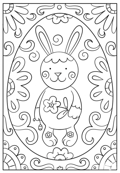 Easter Bunny Doodle coloring page image