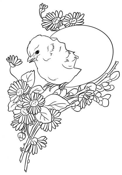 Easter Chick coloring page image