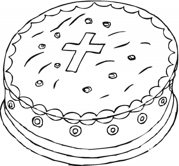 Easter Cross coloring page image
